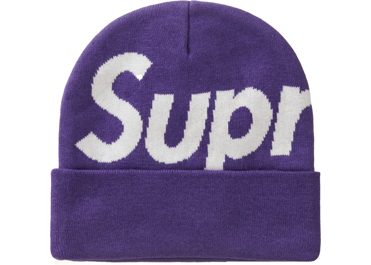 Supreme Big Logo Beanie Purple