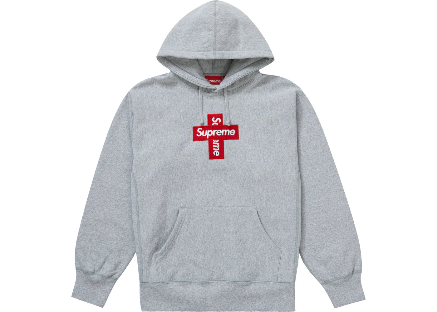 Supreme Cross Box Logo Hooded Sweatshirt Heater Grey