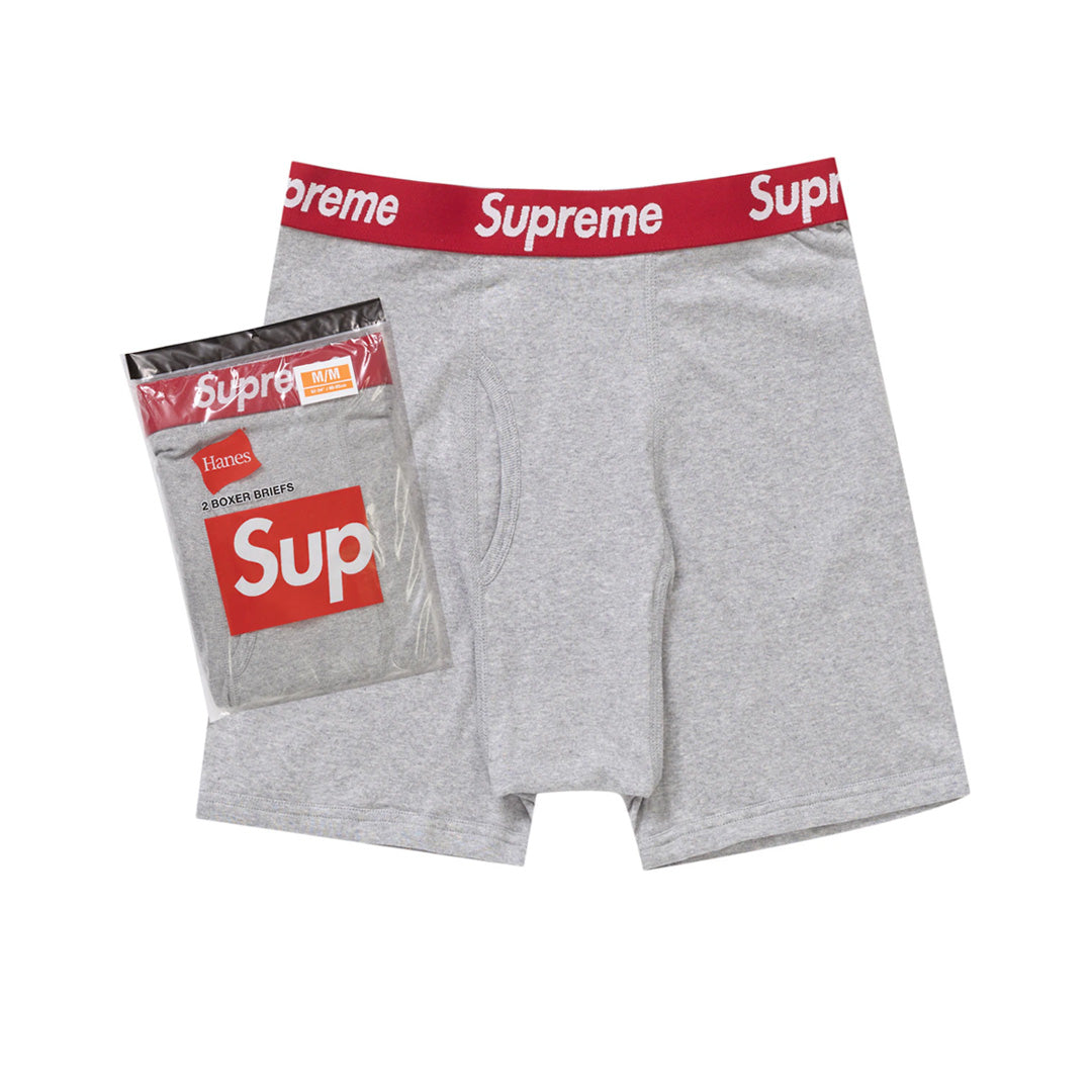 Supreme Hanes Boxer Briefs (2 Pack) Grey