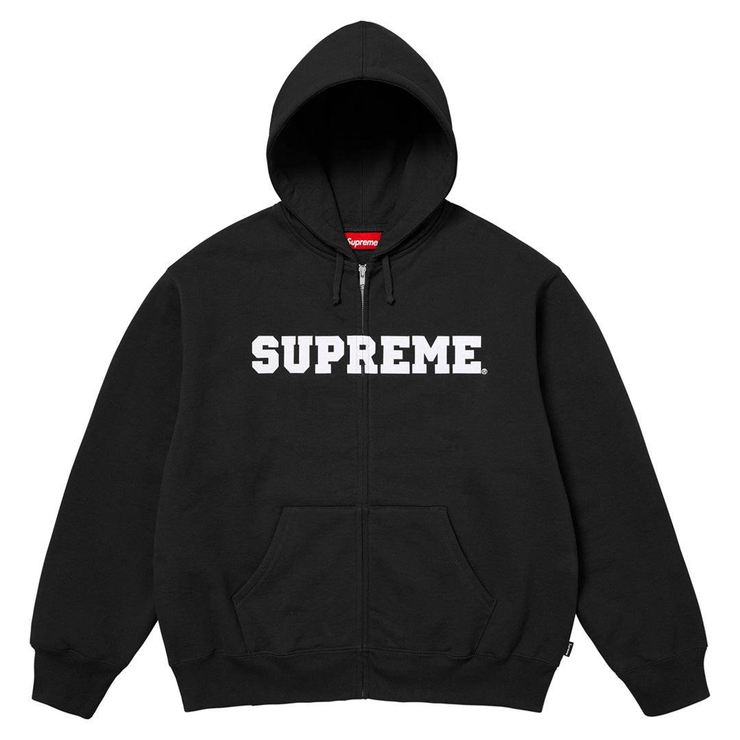 Supreme Collegiate Appliqué Zip Up Hoodie Black