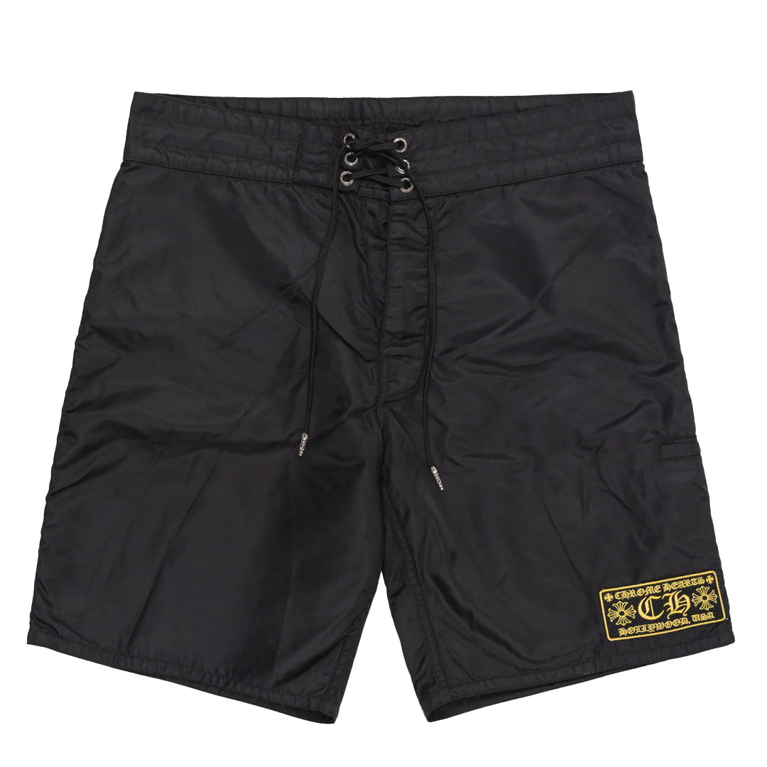 Chrome Hearts Patch Swim Shorts Black Yellow