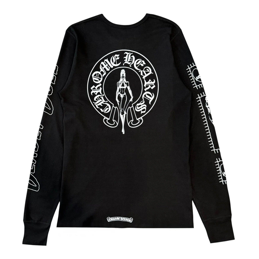 Chrome Hearts Deadly Doll Thermal Long Sleeve T-Shirt Black