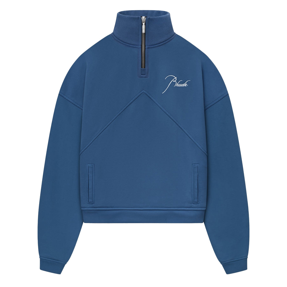 Rhude Script Logo Quarter Zip Vintage Midnight Navy