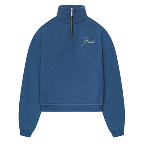 Rhude Script Logo Quarter Zip Vintage Midnight Navy