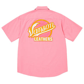 Supreme Vanson Leather Work Shirt Pink