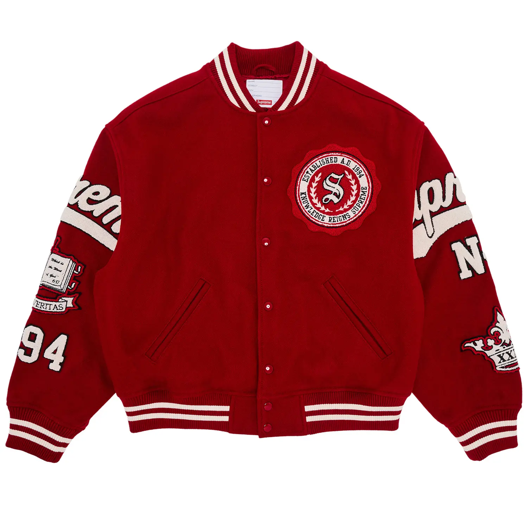 Supreme Veritas Varsity Jacket Red