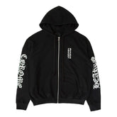 Chrome Hearts Vertical Logo Thermal Zip Up Hoodie Black