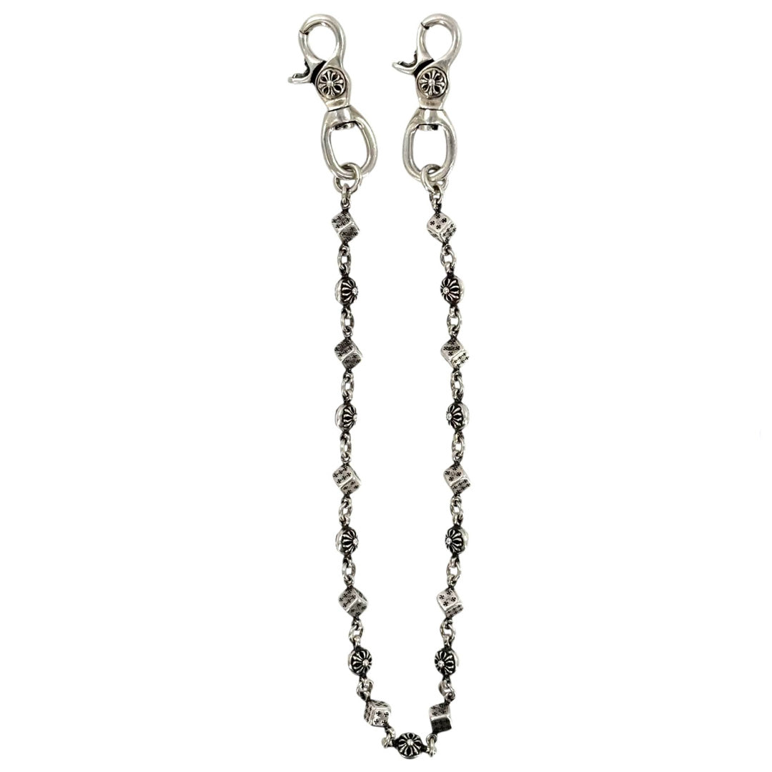 Chrome Hearts Double Clasp Dice Wallet Chain (19 Inch)