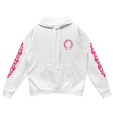 Chrome Hearts Pink White Horseshoe Floral Sleeve Pullover Hoodie