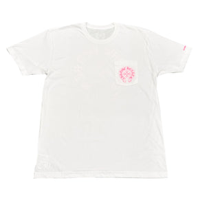 Chrome Hearts Pink Horseshoe Pocket T-Shirt White