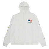 Chrome Hearts Cemetery Crosses Hoodie White Multicolor