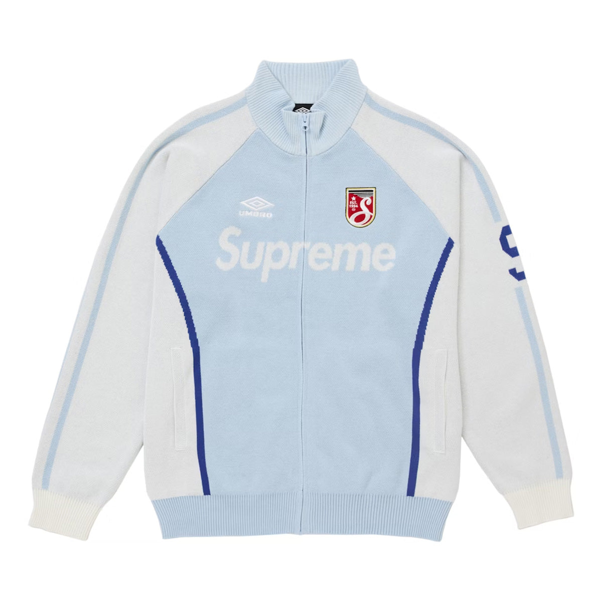 Supreme Umbro Zip Up Sweater Light Blue