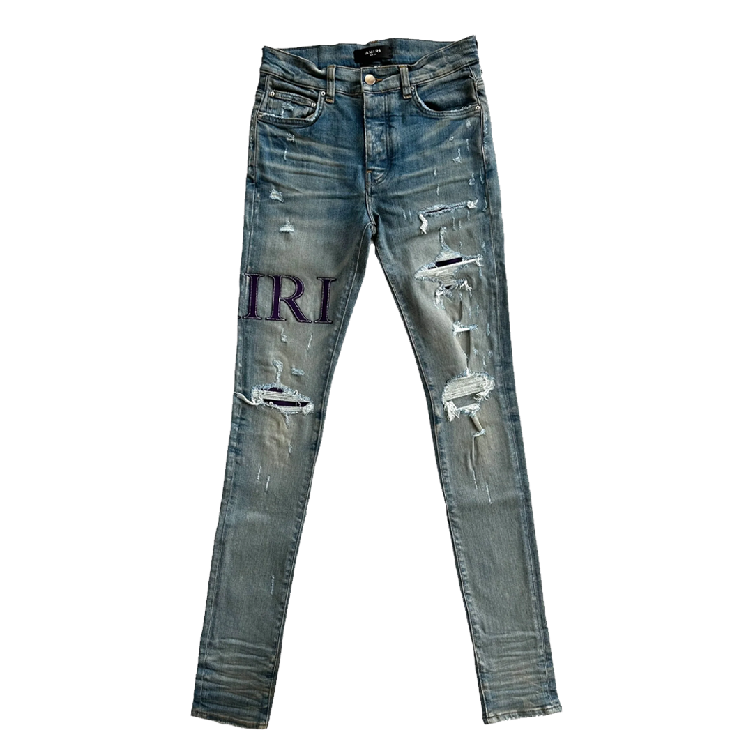Amiri Serif Logo Jeans Clay Indigo