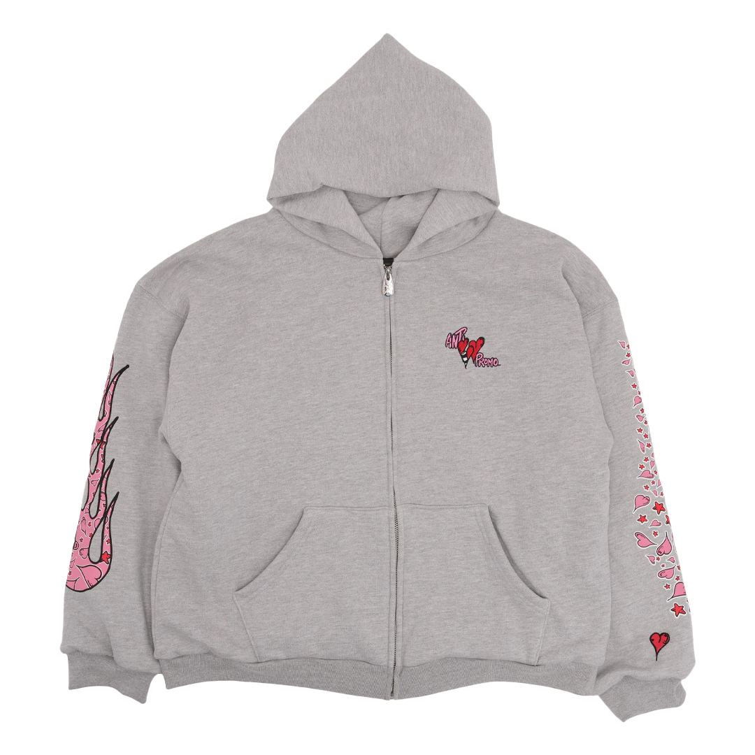 Matty Boy Anti Promo Zip Up Hoodie Grey