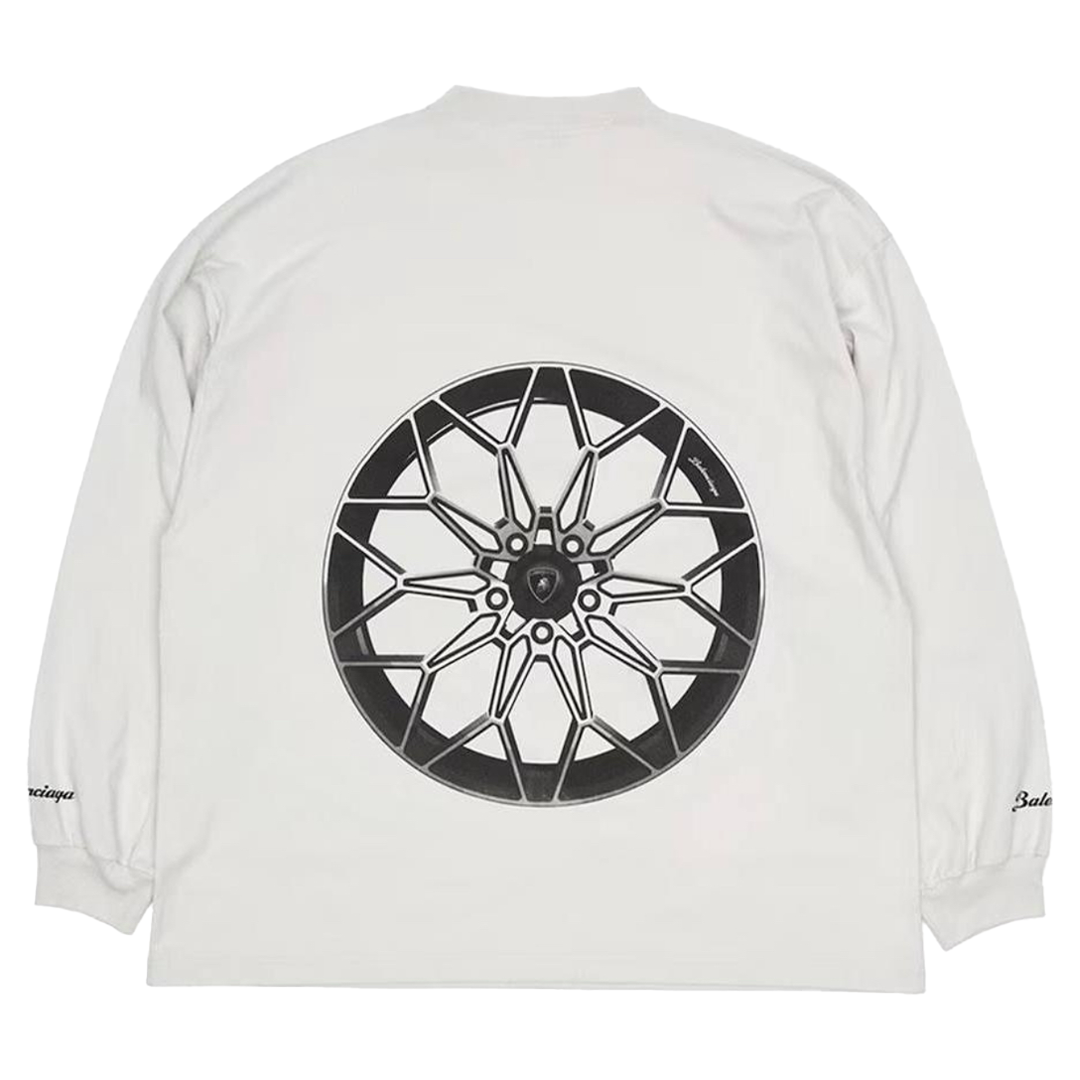 Balenciaga x Lamborghini White Long Sleeve T-Shirt