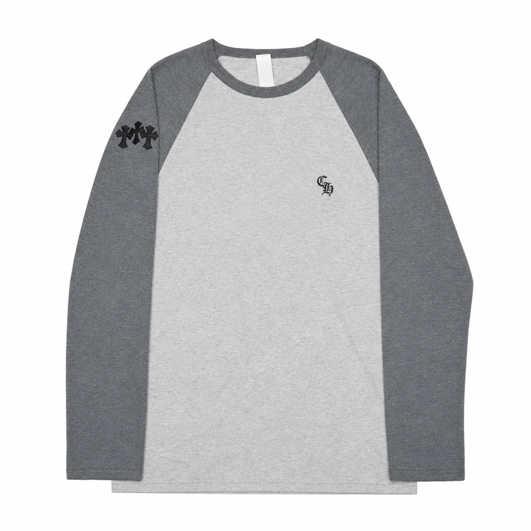 Chrome Hearts Baseball Shirt With Cross Patch Grey