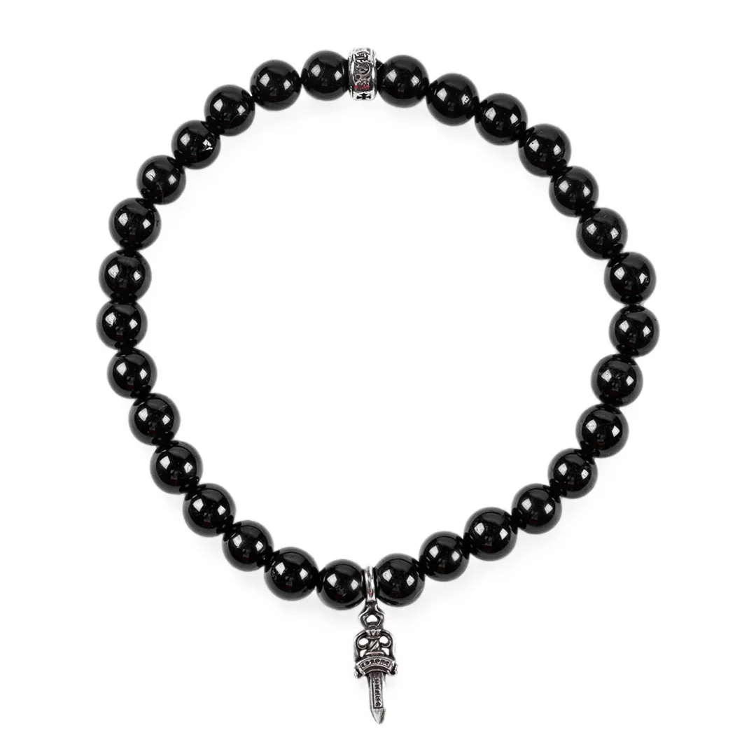 Chrome Hearts Silver Dagger Beaded Bracelet