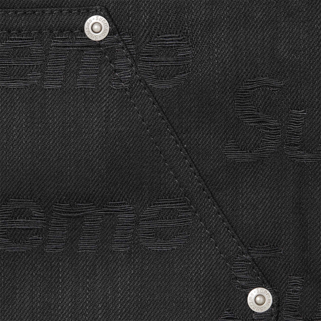 Supreme Jacquard Logos Double Knee Denim Painter Jean Black