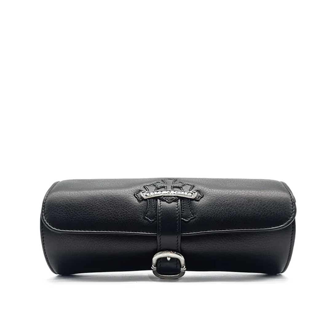 Chrome Hearts Cemetery Patch Black Leather Watch Roll