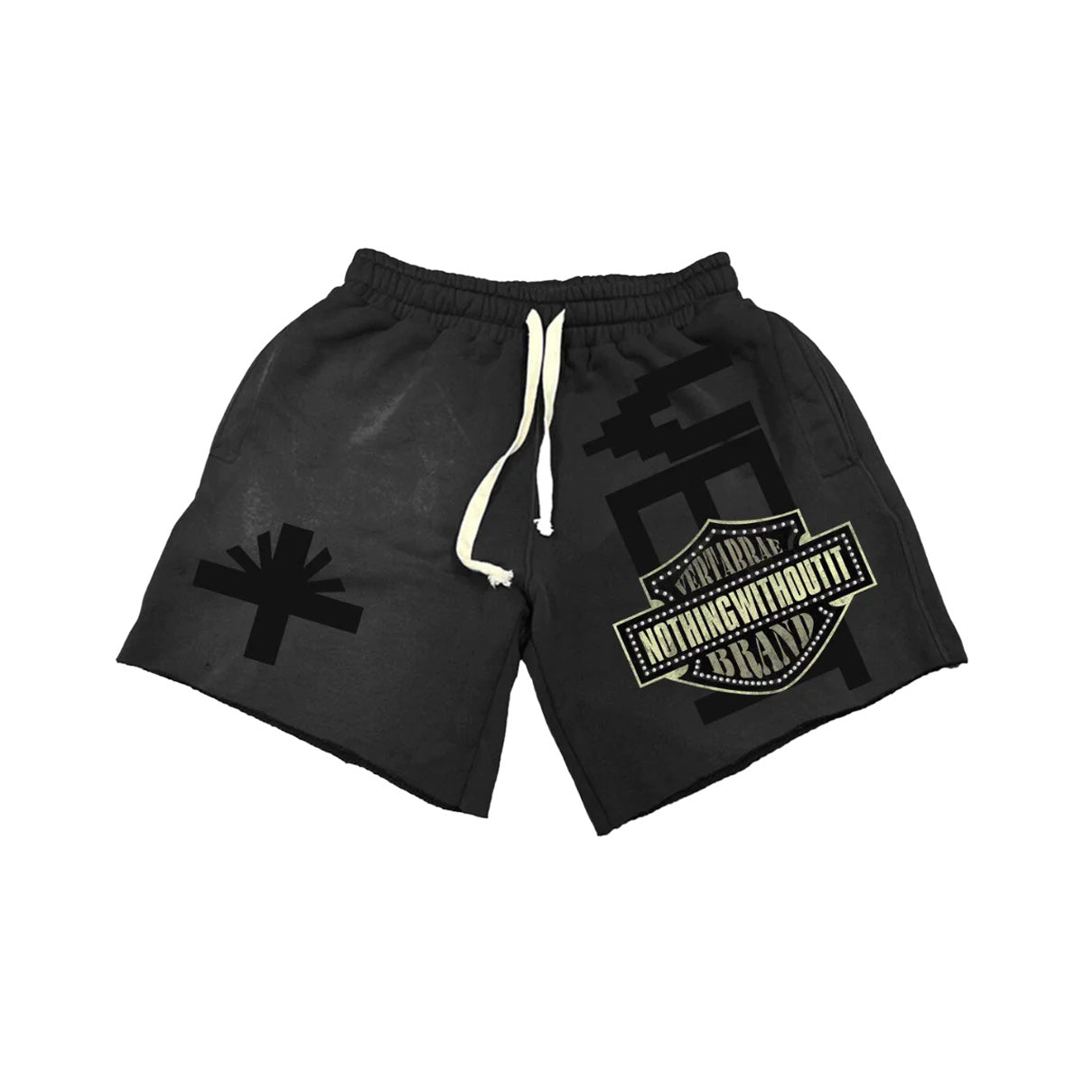 Vertabrae Double Emblem Shorts Black