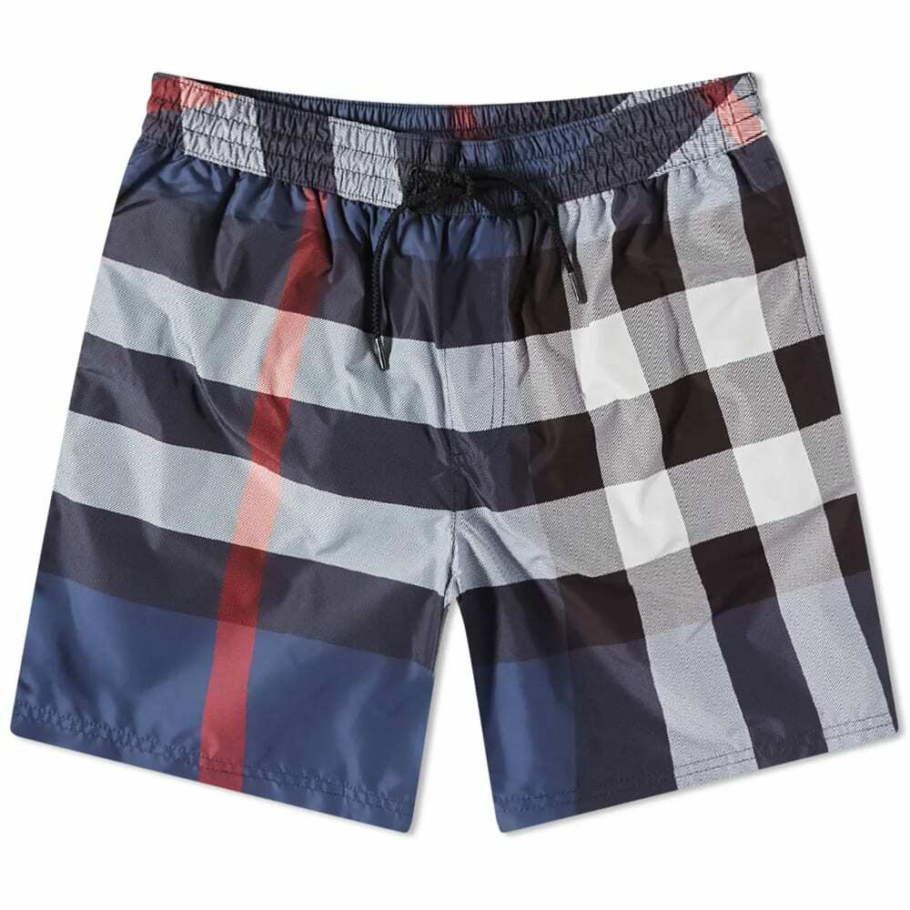 Burberry Exaggerated Check Swim Shorts Carbon Blue
