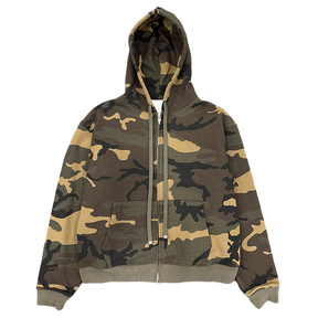 Chrome Hearts Camo Leather Patch Zip Up Hoodie