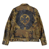 Chrome Hearts Camo Triple Cross Leather Jacket