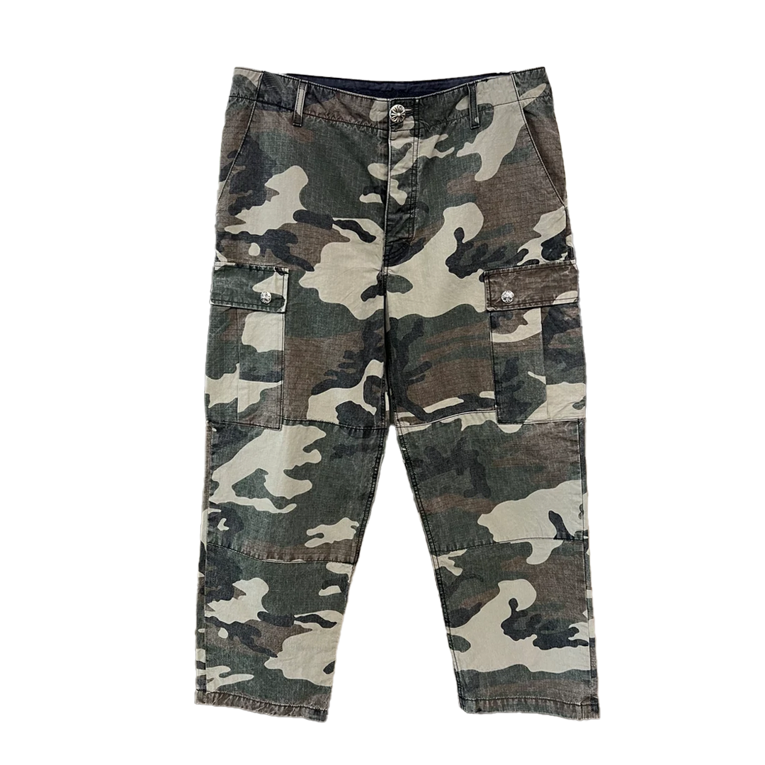 Chrome Hearts Black Patch Camo Cargo Ripstop Pants