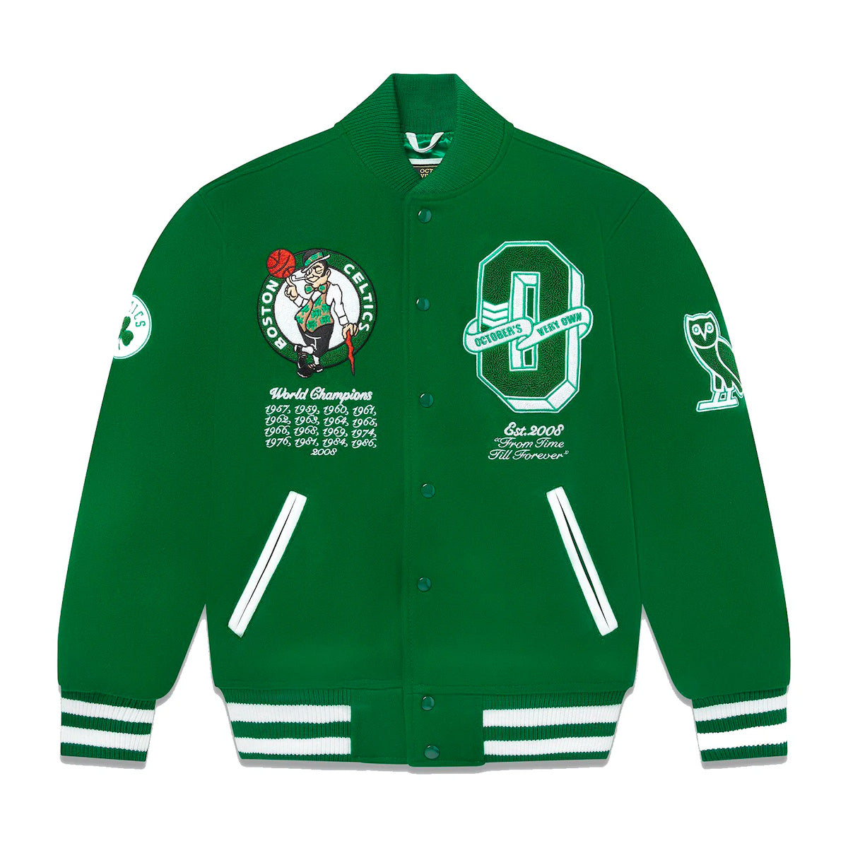 OVO X NBA Celtics Varsity Jacket Green