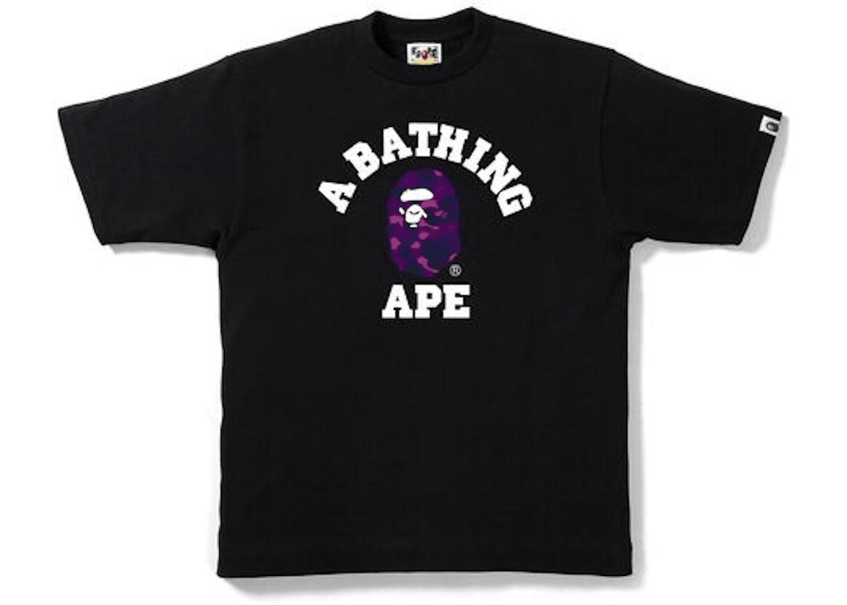 Bape Color Camo College Tee Black/Purple