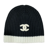 Chanel Beanie Cashmere Black & White