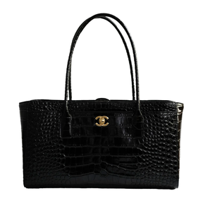 Chanel 26K Matthieu Blazy Small Tote Bag Crocodile Embossed Calfskin With Gold Hardware