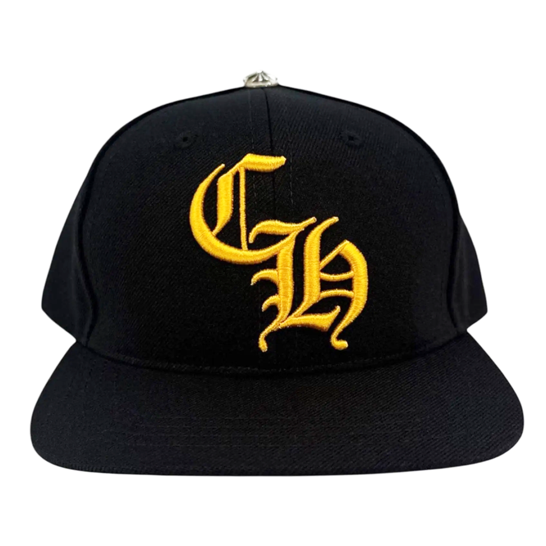 Chrome Hearts Embroidered CH Logo Baseball Hat Black Gold