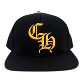 Chrome Hearts Embroidered CH Logo Baseball Hat Black Gold