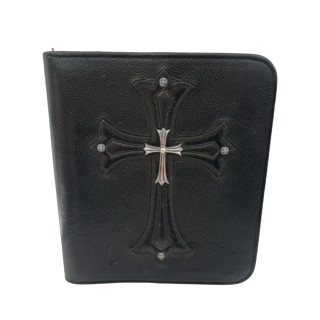 Chrome Hearts Leather & Silver Portfolio