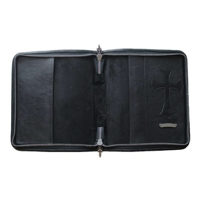 Chrome Hearts Leather & Silver Portfolio