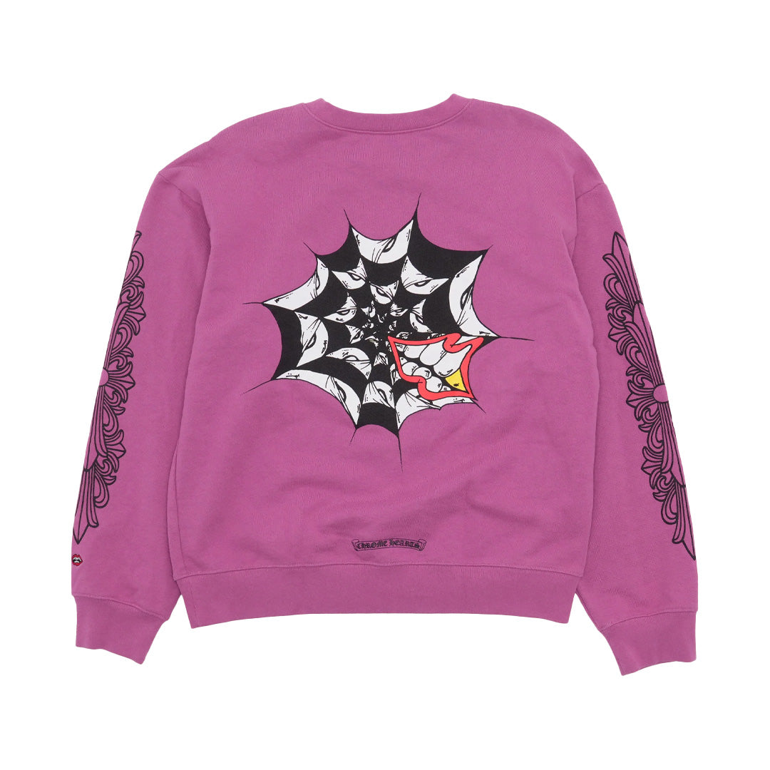 Chrome Hearts Matty Boy Spider Web Crewneck Purple
