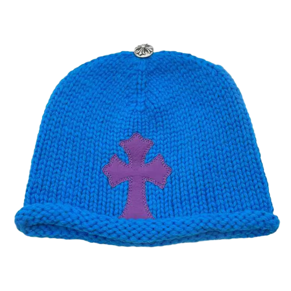 Chrome Hearts Cross Patch Beanie Blue Purple | Kenshi