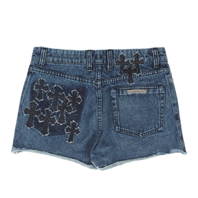 Chrome Hearts Cross Patch Denim Shorts (Womens)