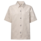 Louis Vuitton Damier 3D Light Denim Short-Sleeved Shirt Beige
