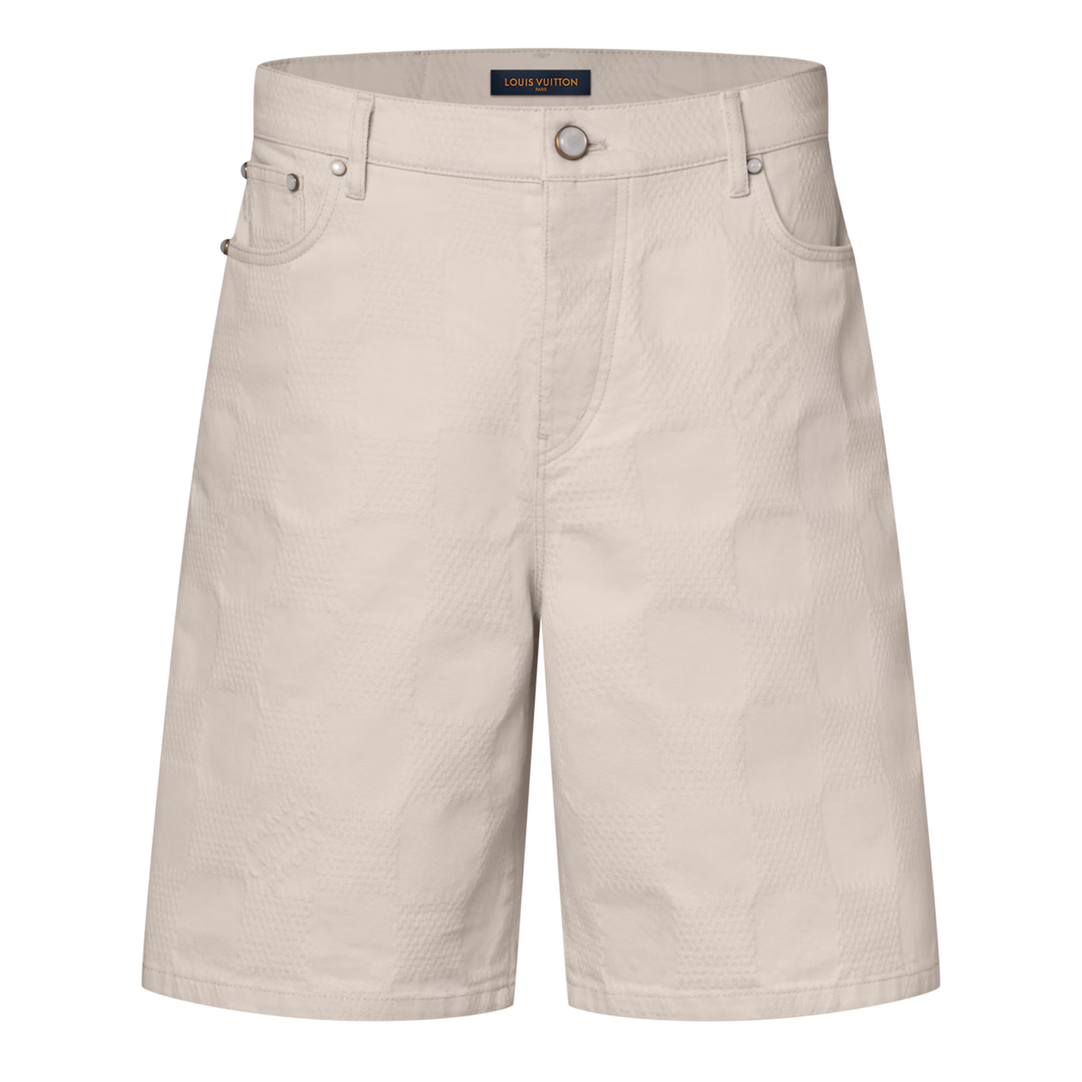 Louis Vuitton Damier Beige 3D Light Denim Shorts