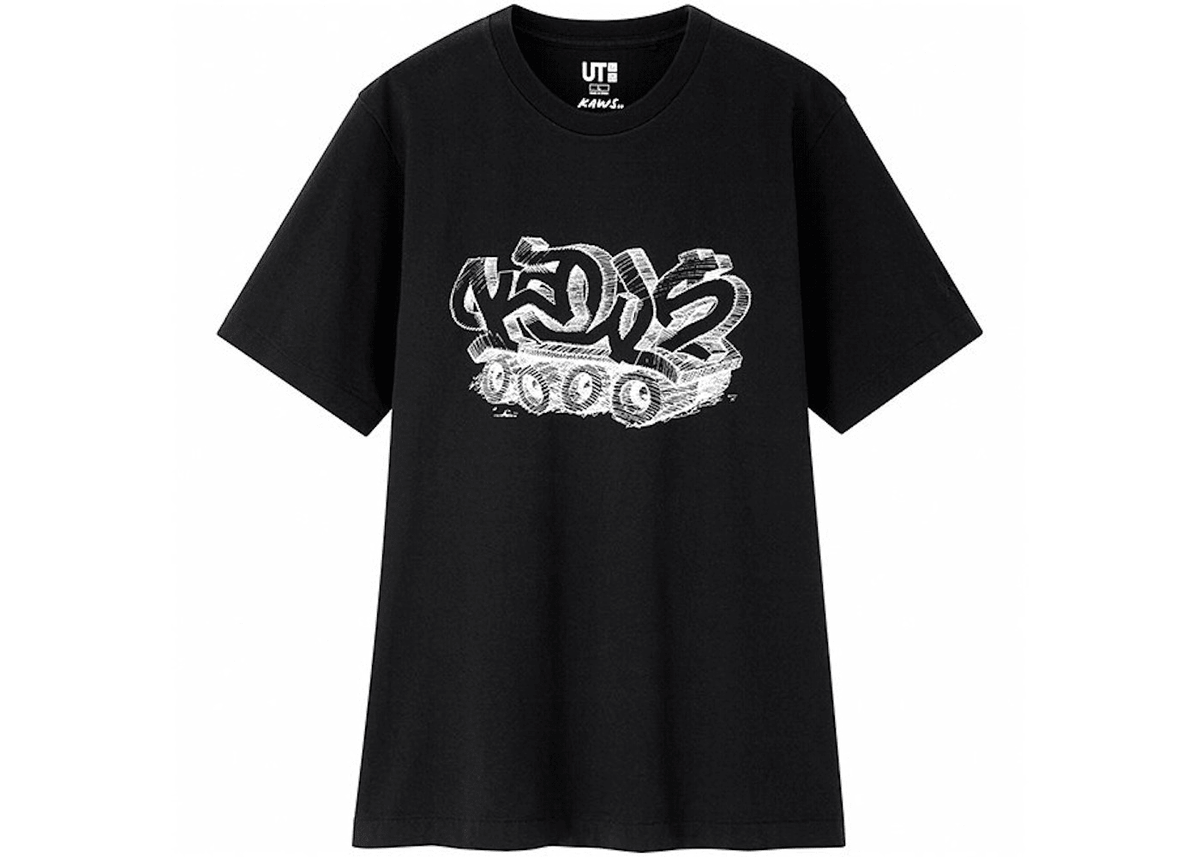 Kaws X Uniqlo Wordmark Tee Black