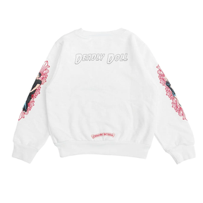 Chrome Hearts x Deadly Doll Horseshoe White Crewneck Sweatshirt (Kids)