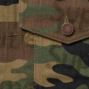 Supreme Jacquard Logos Denim Trucker Jacket Camo