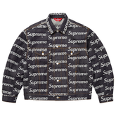 Supreme Jacquard Logos Denim Trucker Jacket Rigid Indigo | Kenshi Supreme Jacquard Logos Denim Trucker Jacket Rigid Indigo | Kenshi