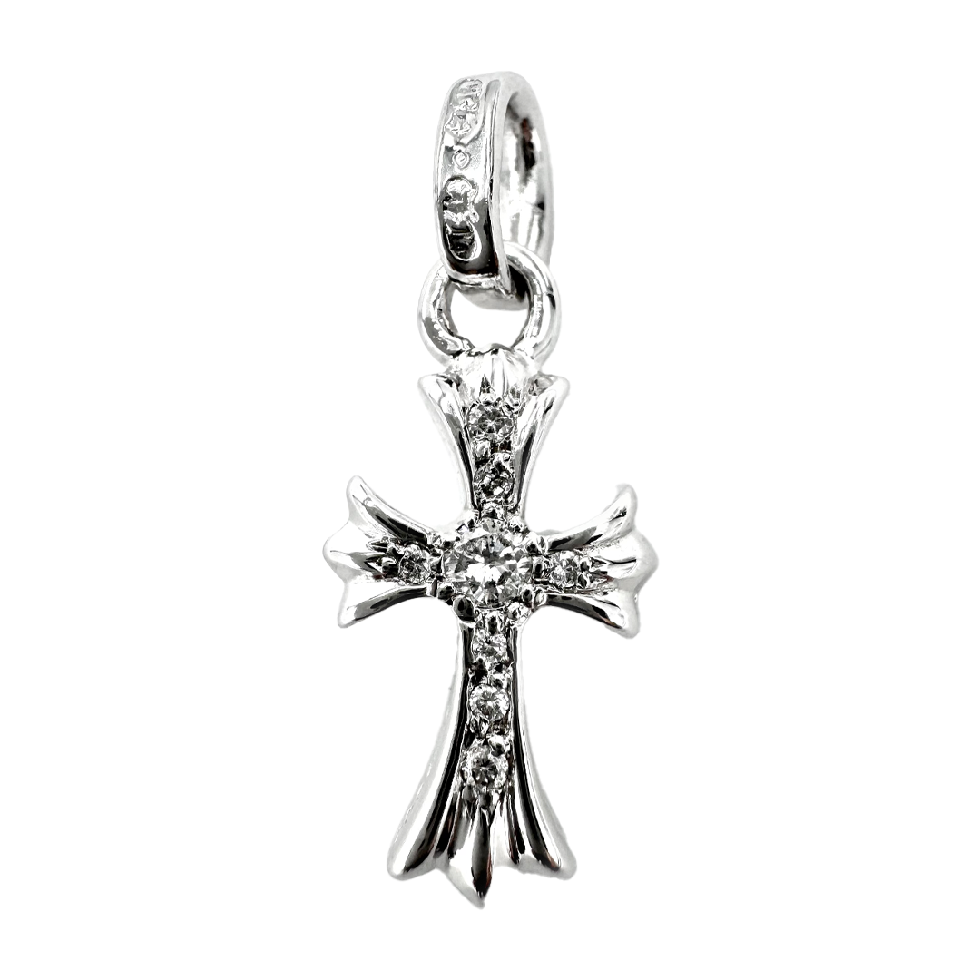 Chrome Hearts Baby Fat Silver & Diamond Pavé Pendant (Pendant Only)