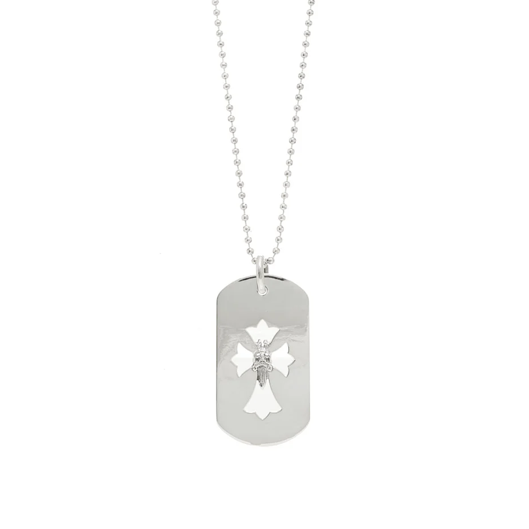 Chrome Hearts Dog Tag Cross Cut Out With Dagger