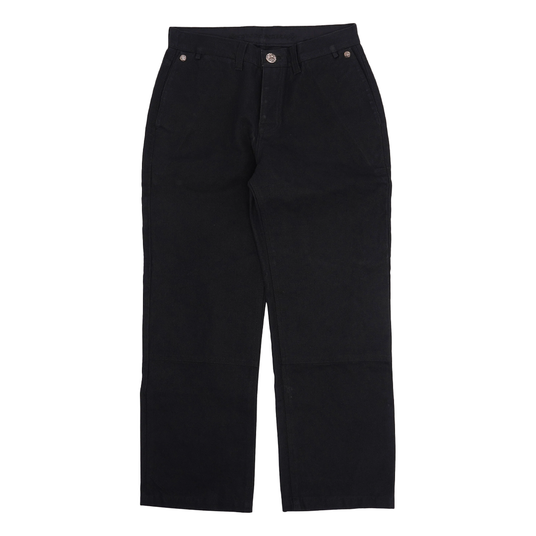 Chrome Hearts Cross Patch Double Knee Carpenter Pants Black