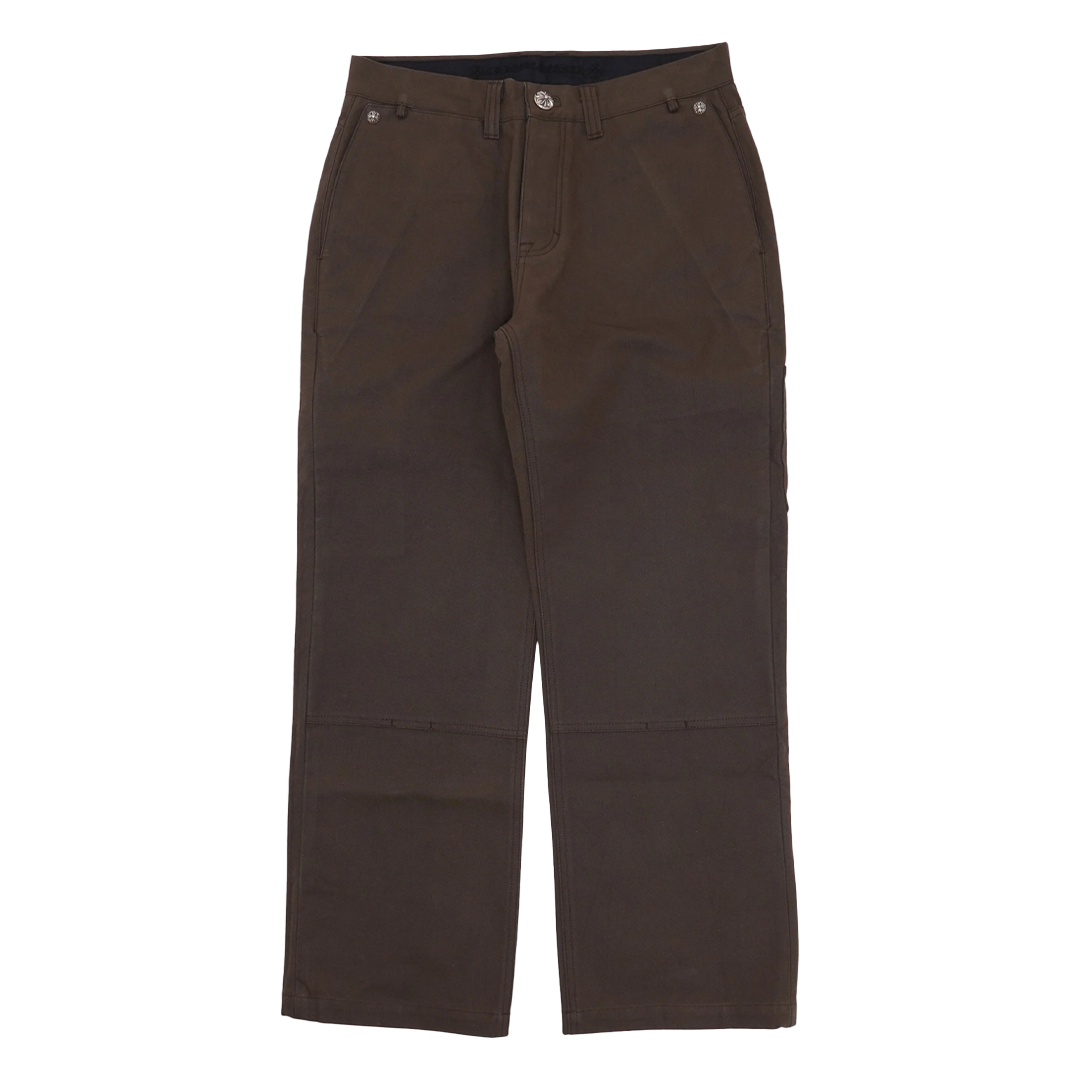 Chrome Hearts Cross Patch Double Knee Carpenter Pants Brown