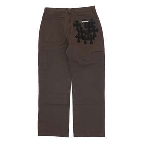 Chrome Hearts Cross Patch Double Knee Carpenter Pants Brown